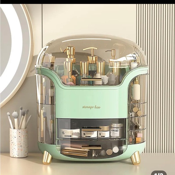 Multifunctional Cosmetics Storage Box Dust-proof Makeup Organizer - Picture 1 of 2